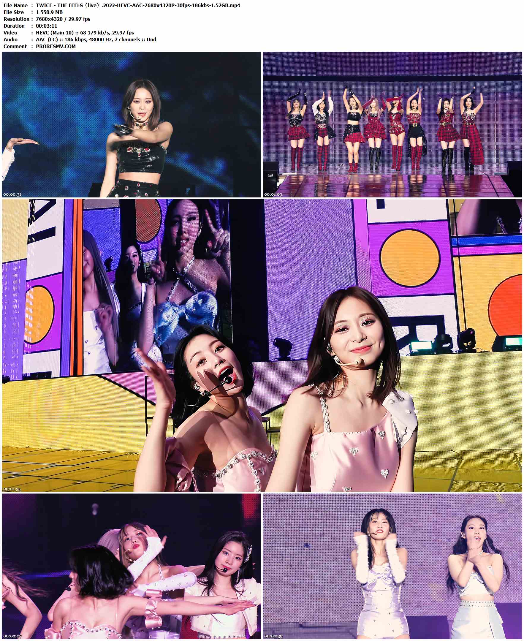 TWICE - THE FEELS（live）.2022-HEVC-AAC-7680x4320P-30fps-186kbs-1.52GB官方MV_高清MV